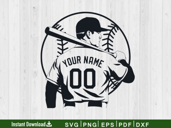 Baseball Player SVG, Baseball Silhouette Graphics and Crafts