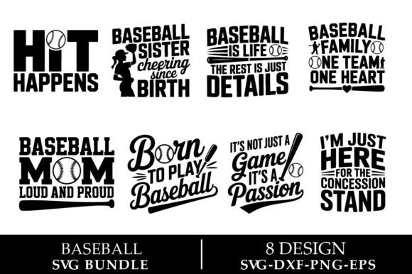 Baseball SVG Design Bundle, Baseball Graphics and Crafts