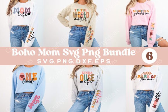 Boho Mom Sleeve Svg Bundle, Funny Mom Review