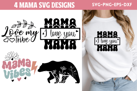 Mama SVG Bundle, Mom SVG Bundle 2: Graphics and Crafts for Editorial Use