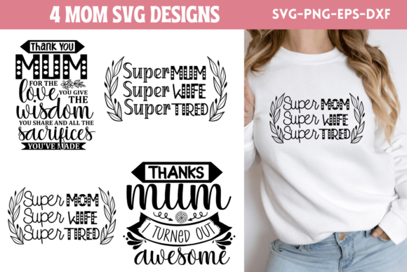 Mom SVG Bundle, Mom Quotes SVG Bundle 2 Graphics and Crafts