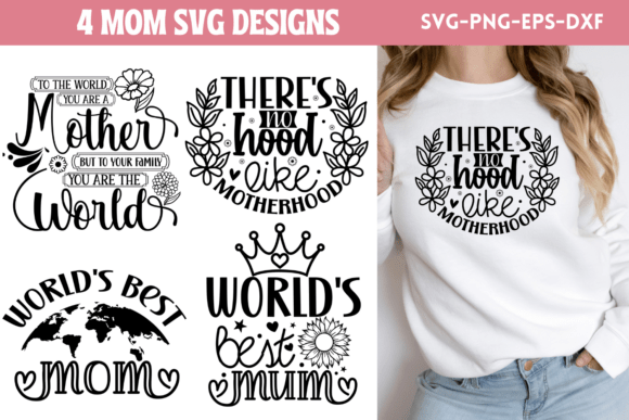 Mom SVG Bundle, Mom Quotes SVG Bundle 3 Graphics and Crafts