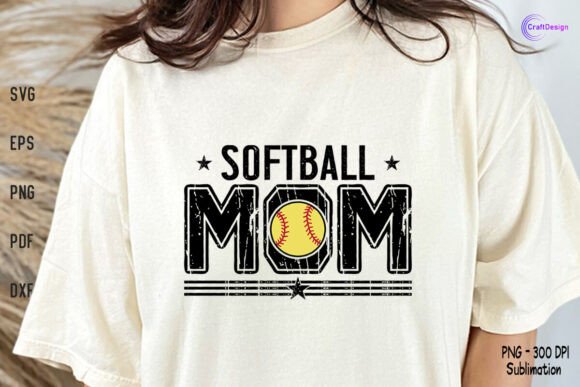 Softball Mom Gift Shirt SVG PNG Mom SVG Graphics and Crafts