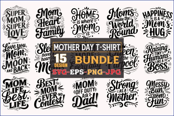 Trendy Mom SVG T-Shirt Design Graphics for Crafts